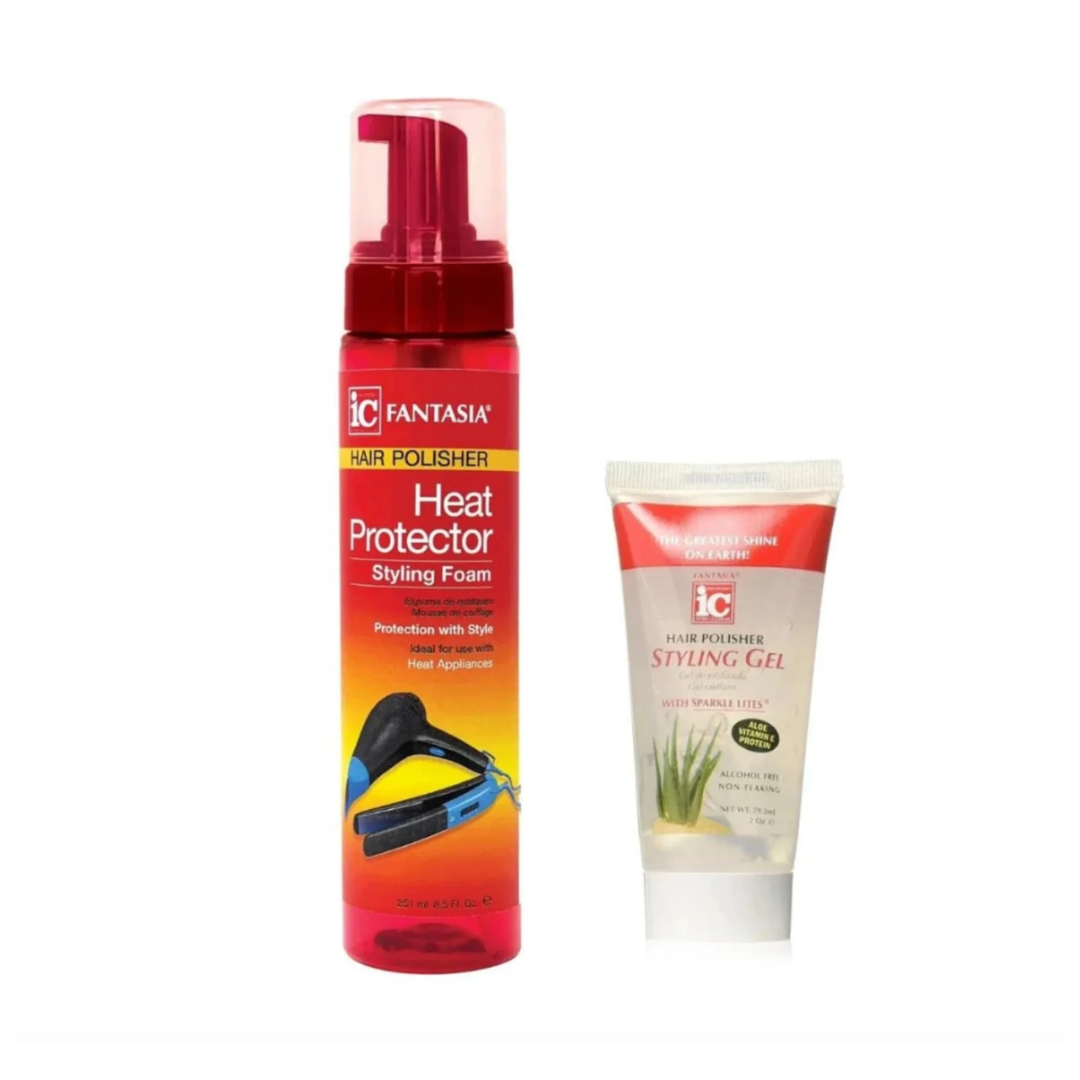 IC Fantasia Hair Polisher Heat Protector Styling Foam BONUS
