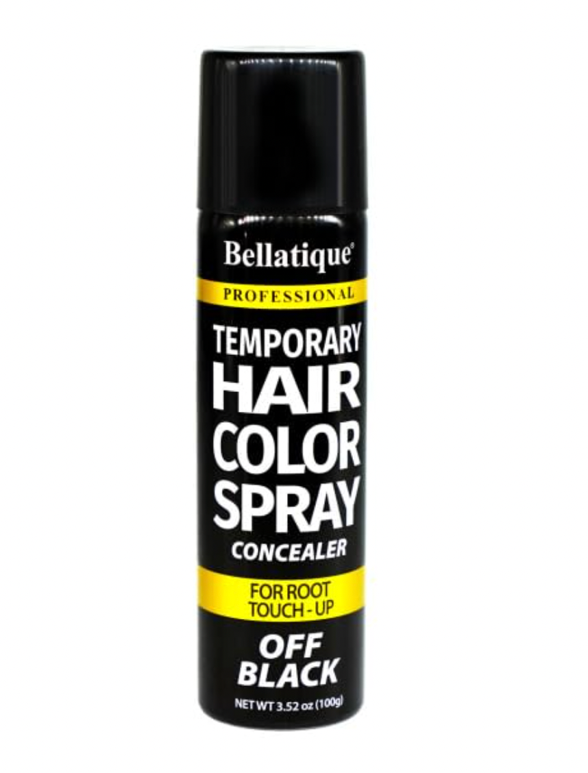 BELLATIQUE PROFESSIONAL TEMP HAIR COLOR SPRAY JET BLACK