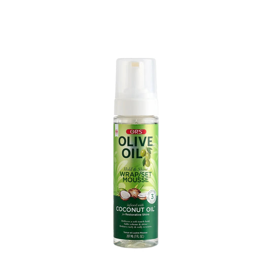 ORS OLIVE OIL HOLD & SHINE WRAP SET MOUSSE 7 OZ