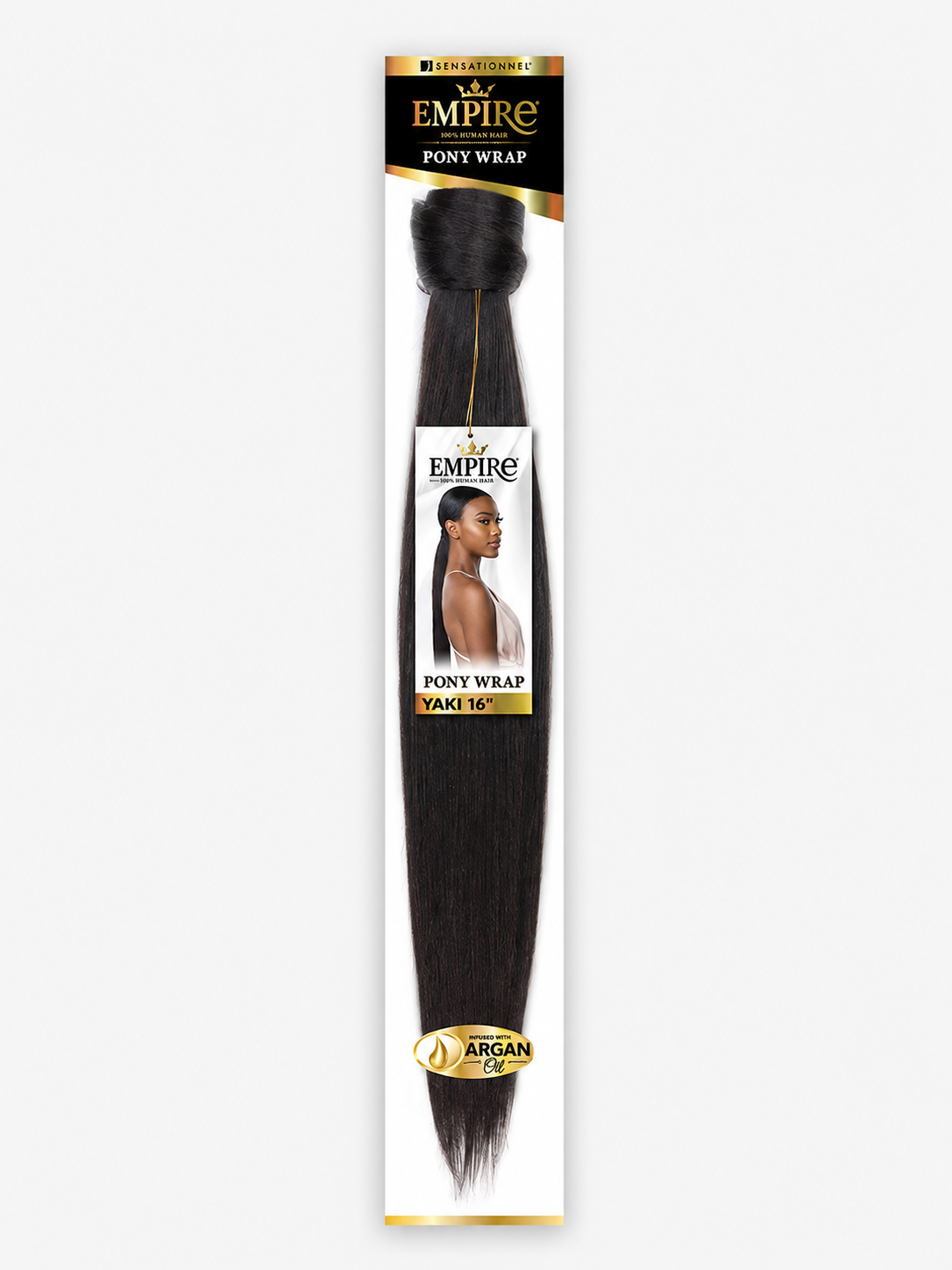 EMPIRE 100% HUMAN HAIR PONY WRAP YAKI  16 INCH COLOR 4