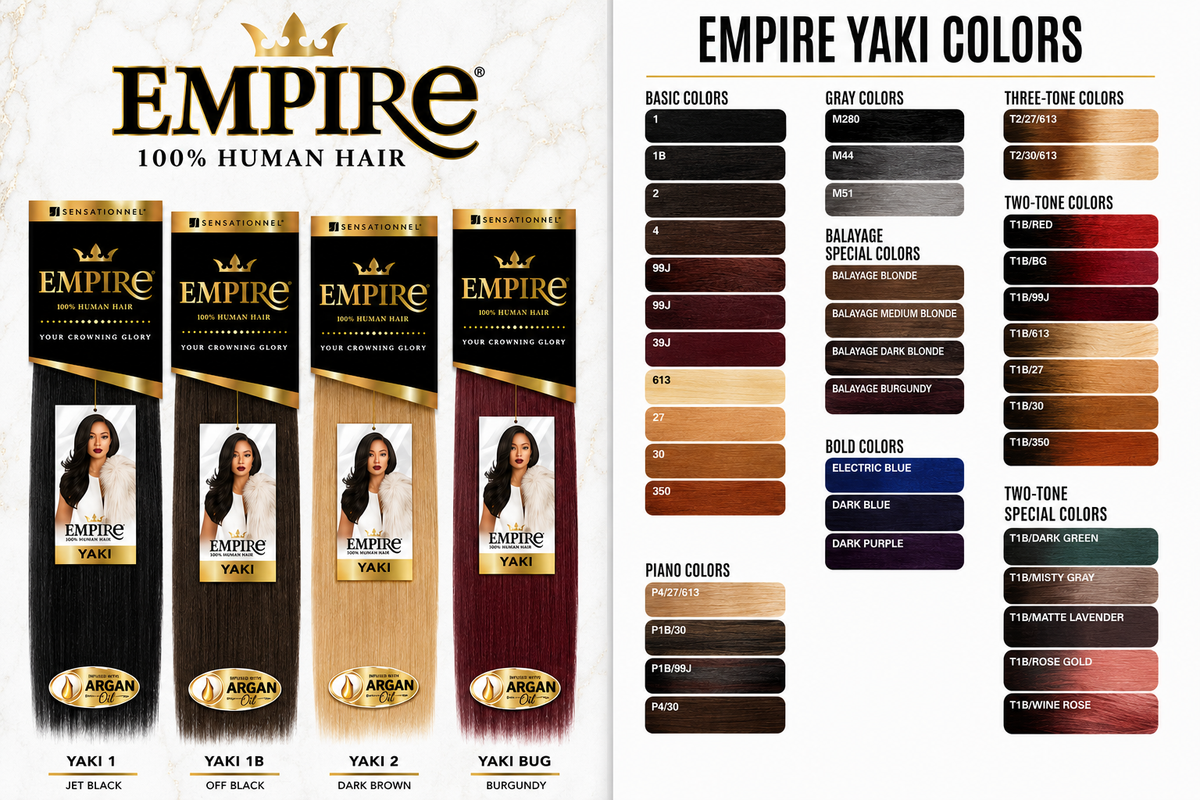 EMPIRE 100% HUMAN HAIR YAKI 12'' COLOR 44