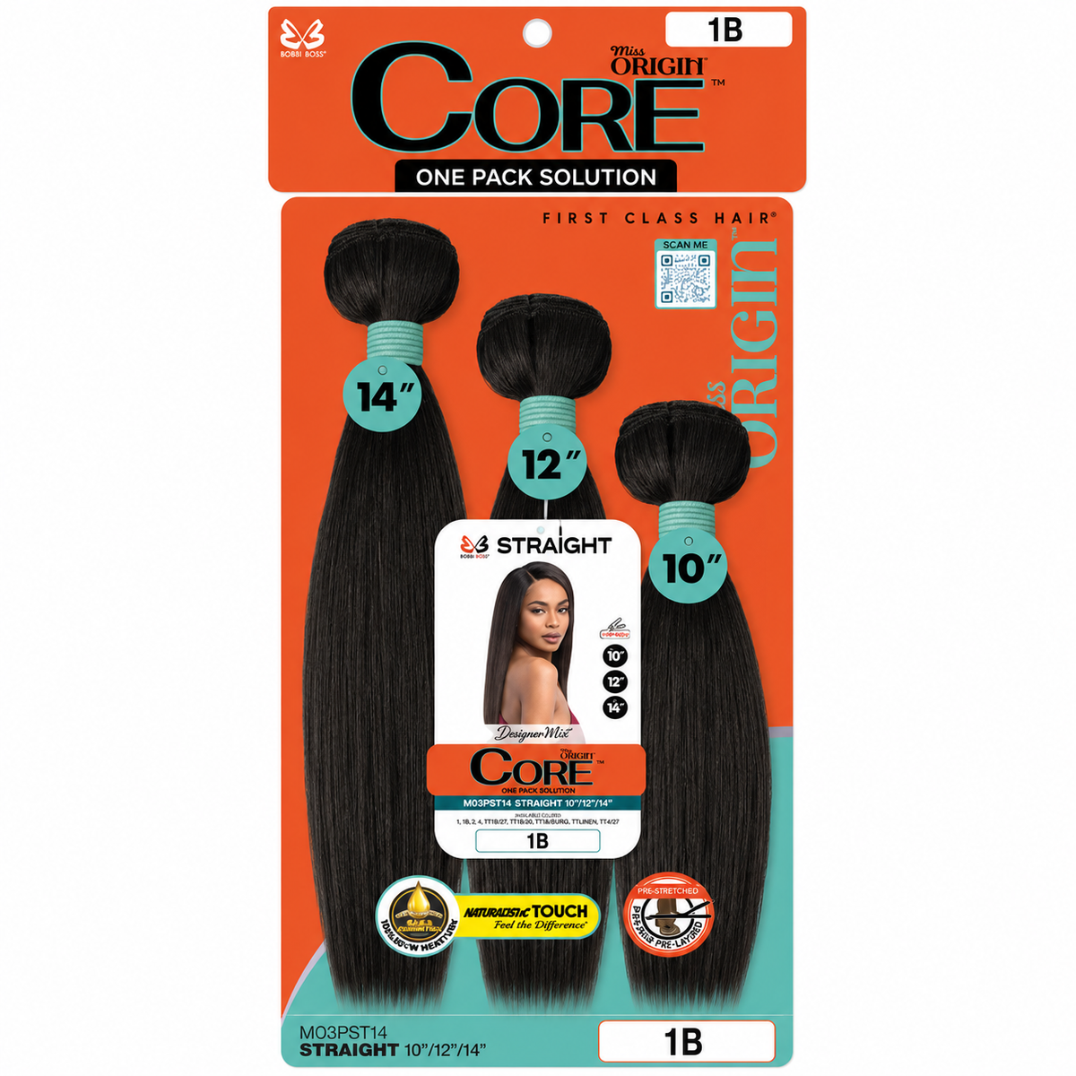BOBBI BOSS CORE ONE PACK SOLUTION STRAIGHT 10'' 12'' 14'' COLOR 1B