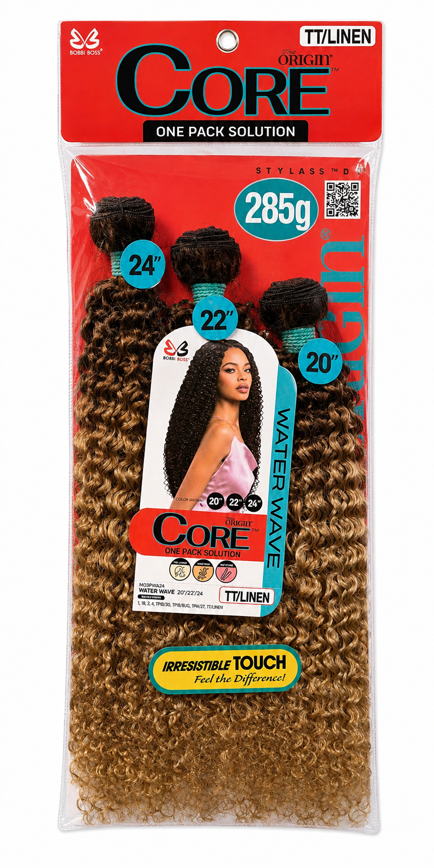 BOBBI BOSS CORE ONE PACK SOLUTION WATER WAVE 20'' 22'' 24'' COLOR TT/LINEN