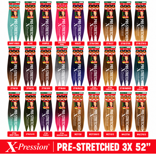 XPRESSION OUTRE PRE-STRETCHED BRAID HAIR COLOR 2T1B/27/30 - 52''