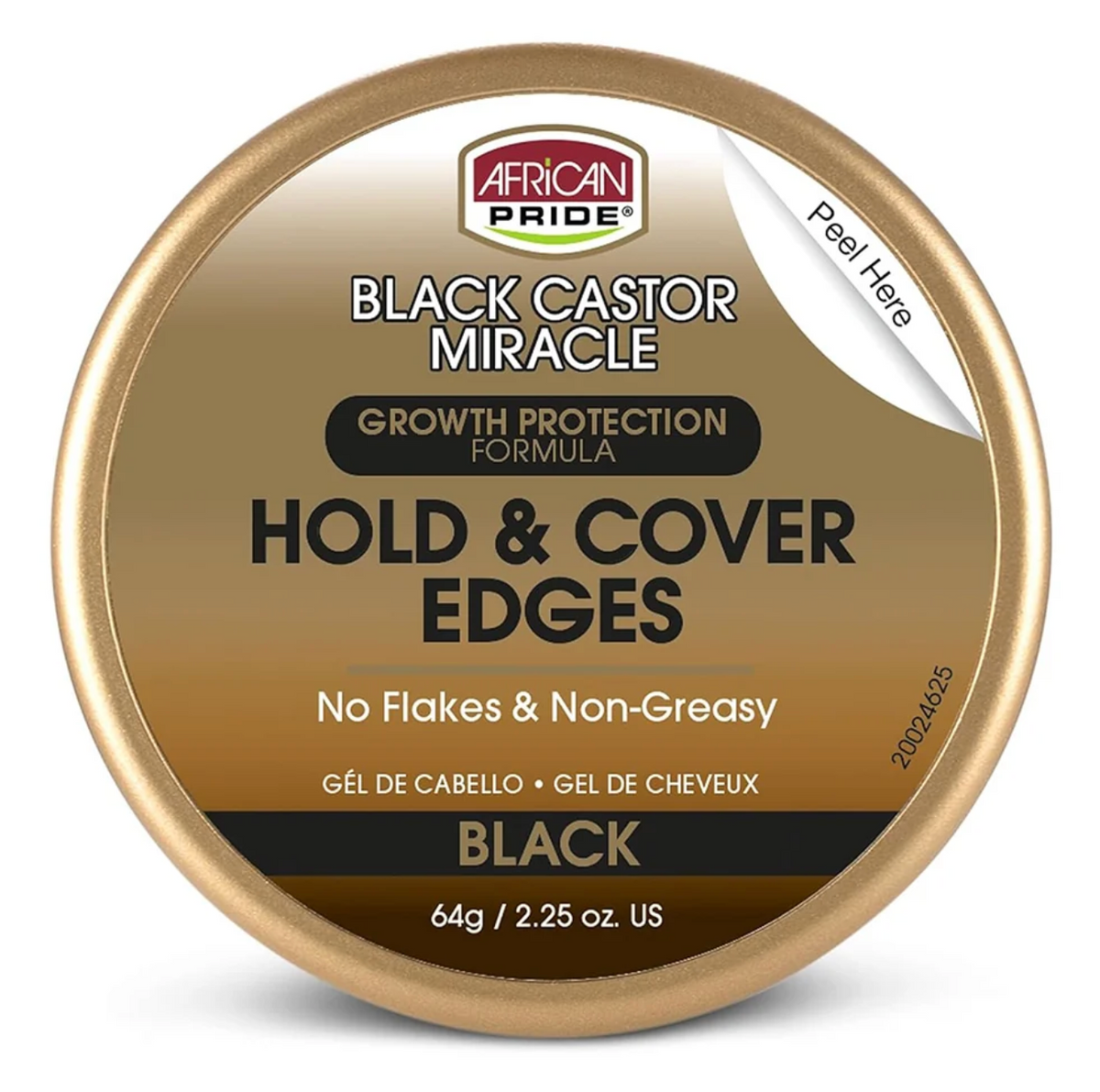 African Pride Black Castor Miracle Hold & Cover Edges Black 2.25 oz