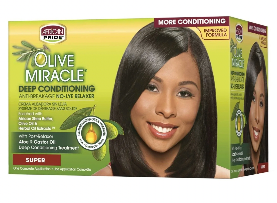 AFRICAN PRIDE OLIVE MIRACLE DEEP CONDITIONING NO LYE RELAXER SUPER