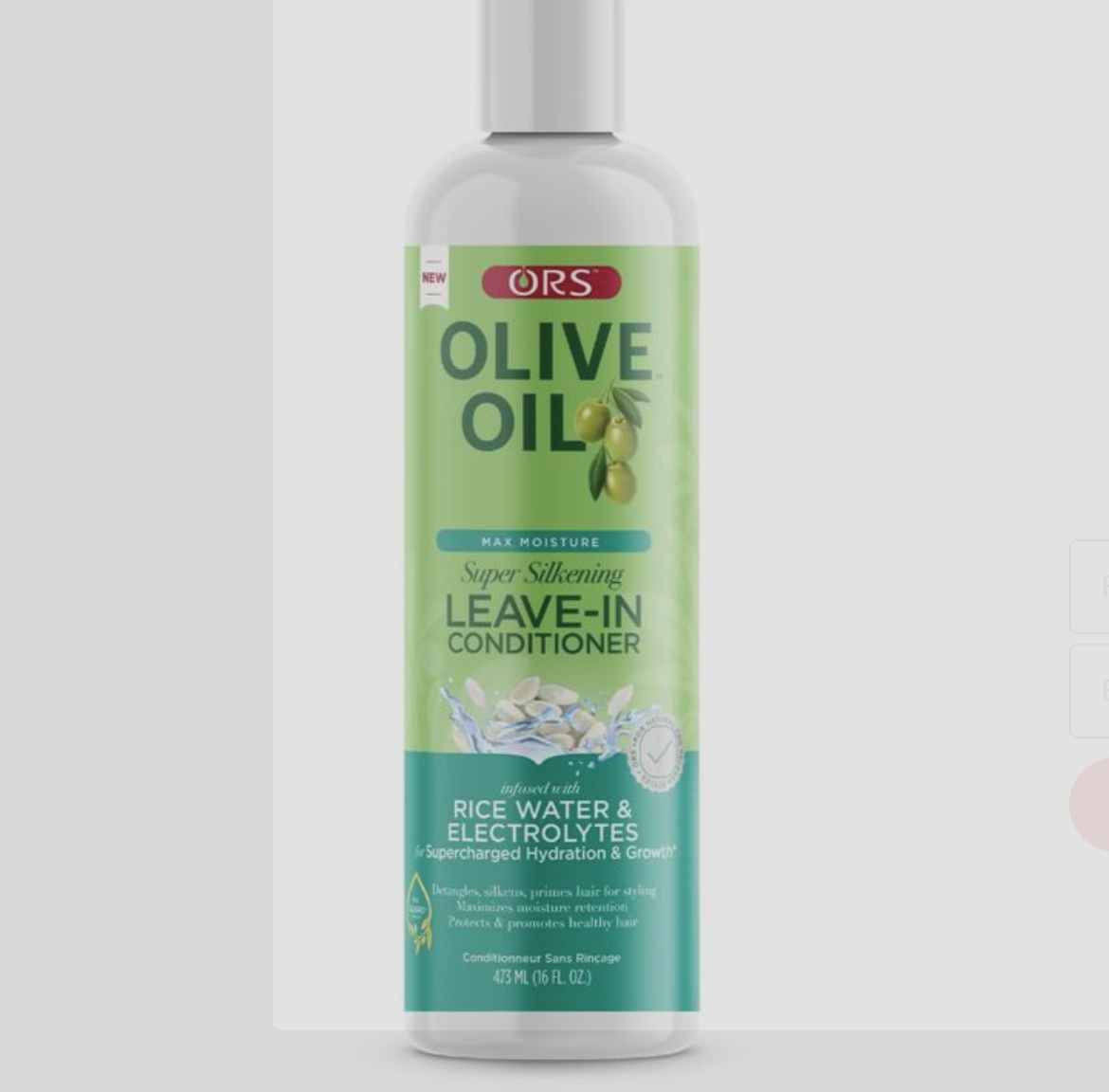 ORS OLIVE OIL SUPER SILKENING LEAVE IN CONDITIONER W/ RICE WATER & ELECTROLYTES 16 OZ