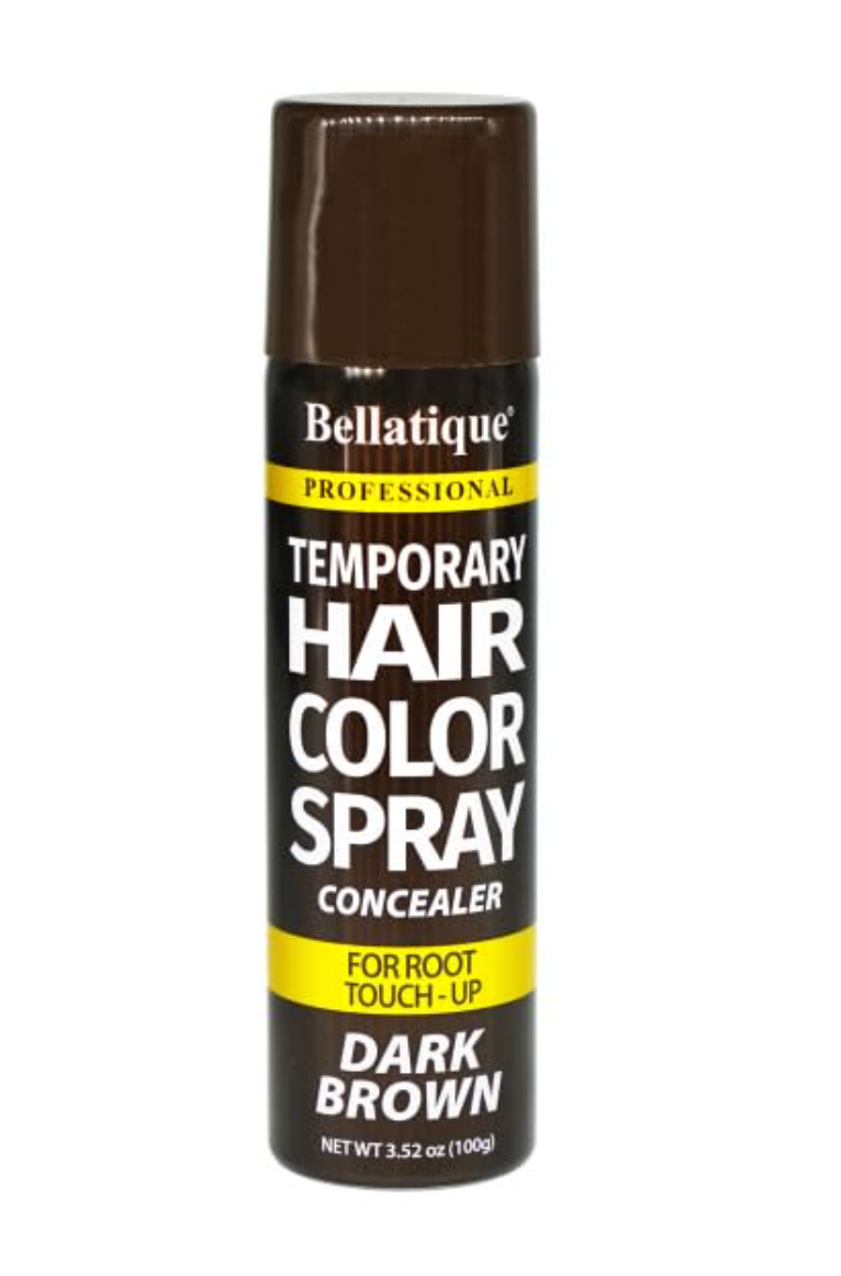 BELLATIQUE PROFESSIONAL TEMP HAIR COLOR SPRAY DARK BROWN #2