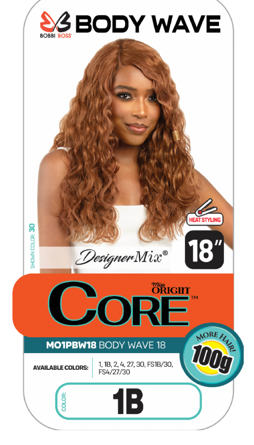 BOBBI BOSS CORE  BODY WAVE 18 INCH BUNDLE COLOR 1B