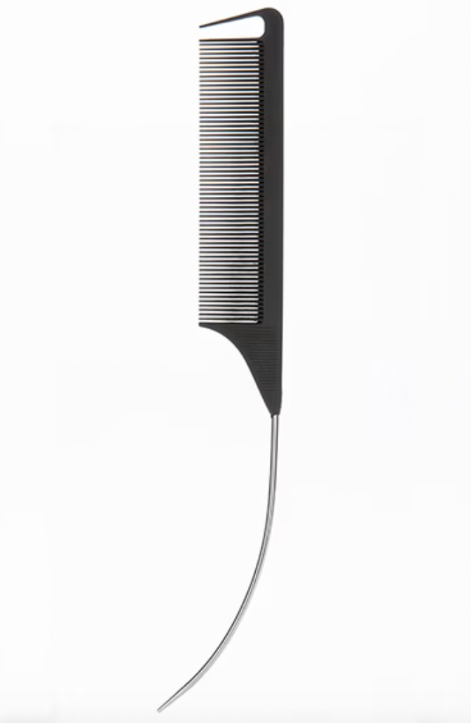 EDEN CURVED PIN TAIL COMB BLACK #20712