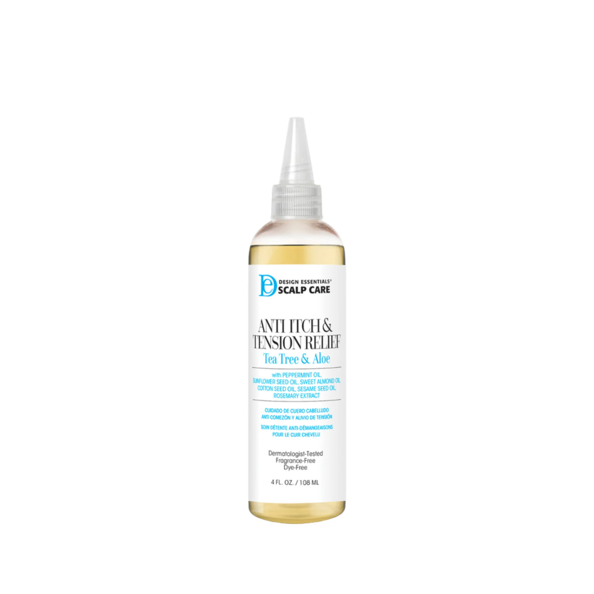 DESIGN ESSENTIALS SCALP CARE ANTI ITCH & TENSION RELIEF TEA TREE & ALOE OIL 4 FL OZ
