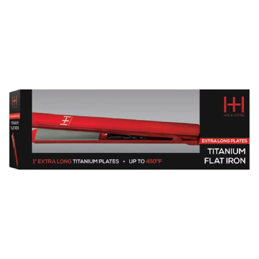 Hot & Hotter Titanium Flat Iron 1'' Extra Long Plates