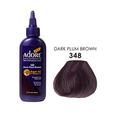 ADORE PLUS EXTRA CONDITIONING SEMI PERMANENT COLOR 3.4 FL OZ  - 348 DARK PLUM BROWN