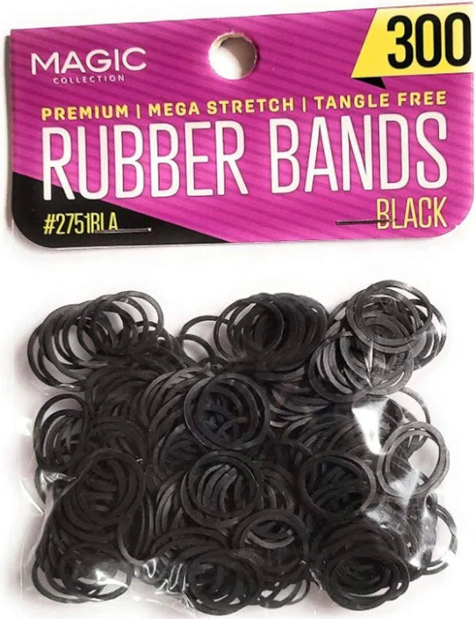 MAGIC COLLECTION RUBBER BANDS 300CT BLACK